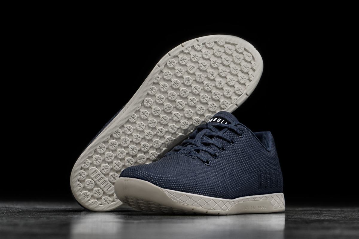 Nobull Superfabric Men's Trainers Navy White | Australia (EH3051)